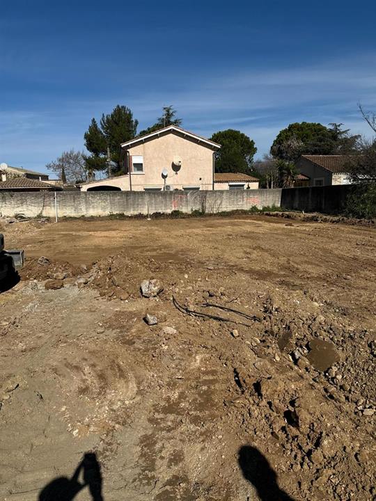 Terrain terrassé, prêt pour les fondations